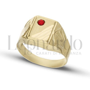 Anello scudo oro giallo