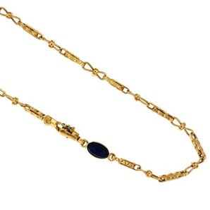 Collier tubulaire cabochon or jaune