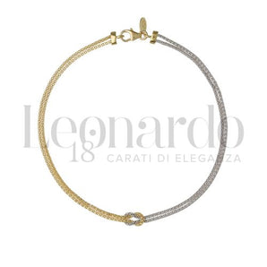Bracciale nodo oro giallo e bianco