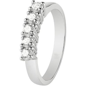 Anello veretta diamanti oro bianco