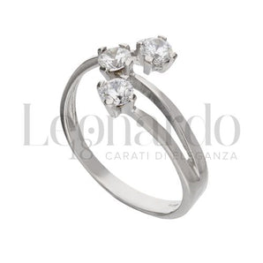 Anello trilogy con zirconi
