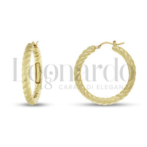 Ohrringe Torchon-Kreolen Gelbgold