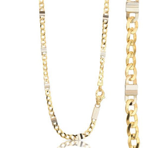 Collier maille gourmette alternée or 9 carats