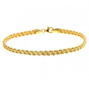 Bracciale fune doppio filo oro giallo 9kt