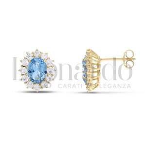 Orecchini topazio azzurro oro giallo