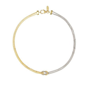 bracciale donna a nodo oro giallo e bianco