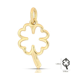 Ciondolo quadrifoglio oro giallo