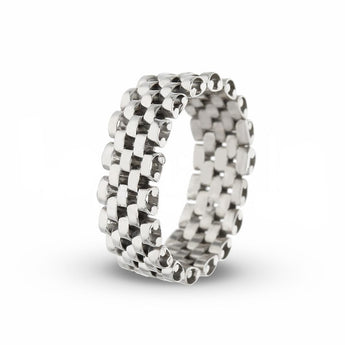 anello cinturino oro bianco