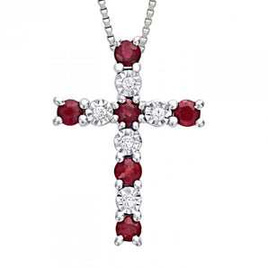 collana croce oro rubini diamanti