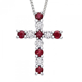 collana croce oro rubini diamanti