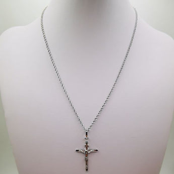 collana crocifisso oro bianco