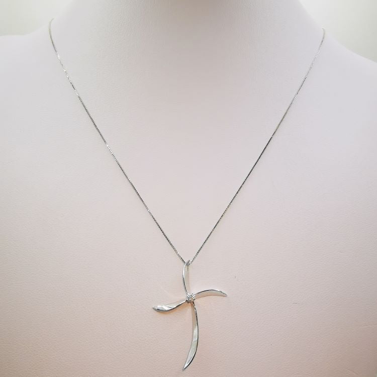 Ciondolo Croce Collana Croce In Argento Sterling 925 Con Ciondolo CZ - 24mm, Chiusura A Granchietto, 18 Pollici Collana Pendente Donna - Foto 7