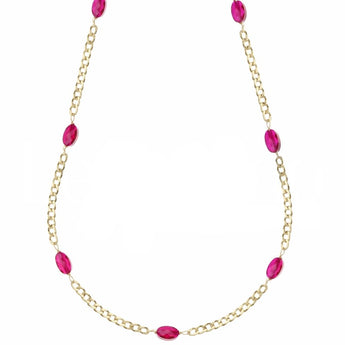 collana pietre rosse oro