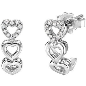 orecchini cuori diamanti