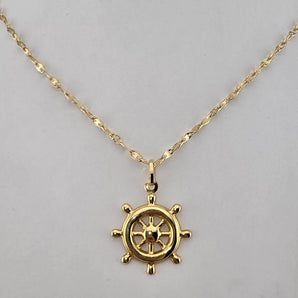 Halskette Steuerrad Gelbgold