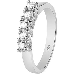 Bliss anello veretta diamanti oro bianco