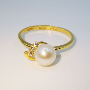 anello perla oro giallo