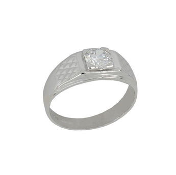 anello solitario oro bianco