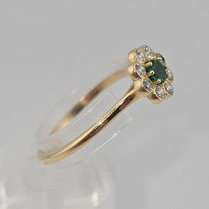 Anello fiore zirconato oro giallo