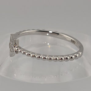 Anello stella zirconi oro bianco