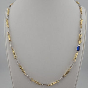 Collana cabochon oro giallo e bianco