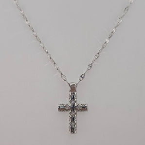 Collana uomo con croce diamanti oro bianco
