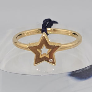 Anello stella diamanti oro