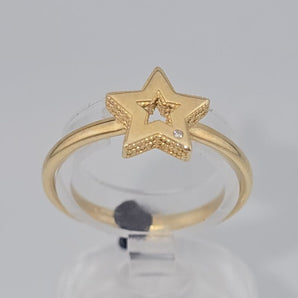 Anello stella diamanti oro