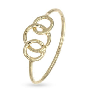 Bague anneaux entrelacés or 9 carats