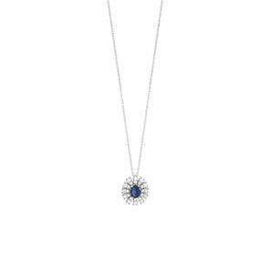 Bliss Gioielli Sonnenblumenkette mit Saphir und Diamanten Weißgold 20109813
