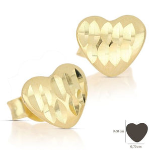 Orecchini a lobo cuore oro giallo
