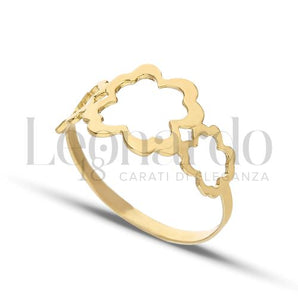 Anello donna fiori oro giallo