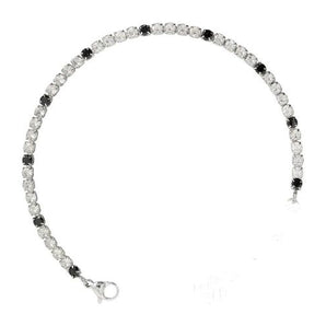Bracciale tennis zirconi bianchi e neri oro bianco