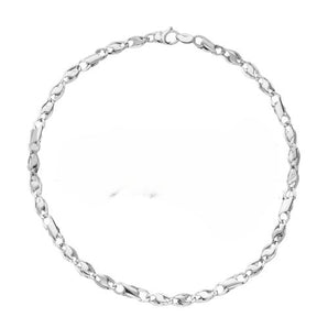 Bracciale catena piatta cerini oro bianco