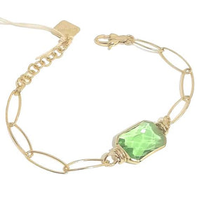 Kemira Damenarmband grüner Stein kibi39