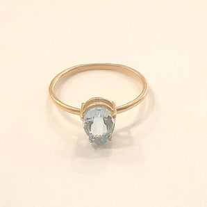 Anello topazio azzurro oro giallo
