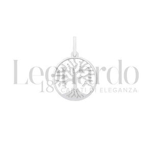 Ciondolo albero della vita oro bianco