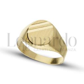 Anello uomo scudo scatolato oro giallo