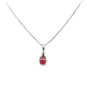 Collana coccinella oro bianco