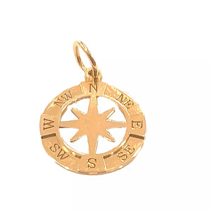 Ciondolo rosa dei venti oro giallo