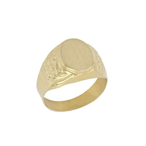 Anello uomo a scudo oro giallo 9kt