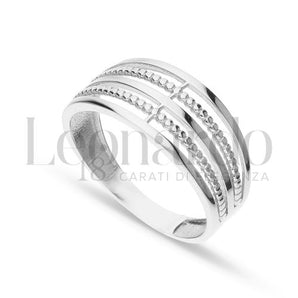 Anello donna a fascia oro bianco