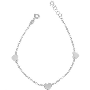 Damenarmband Herzen Weißgold