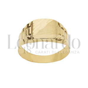 Bague bouclier en or jaune 9kt