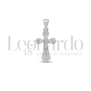 Pendentif crucifix or blanc