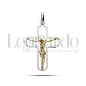 Ciondolo crocifisso oro bianco