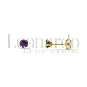 boucles d'oreilles puce violet or jaune