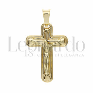 Pendente crocifisso a lastra oro 18kt