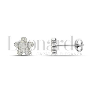 Boucles d'oreilles fleur or blanc