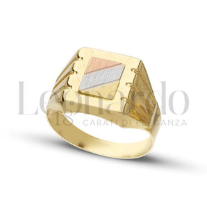 Anello scudo oro giallo